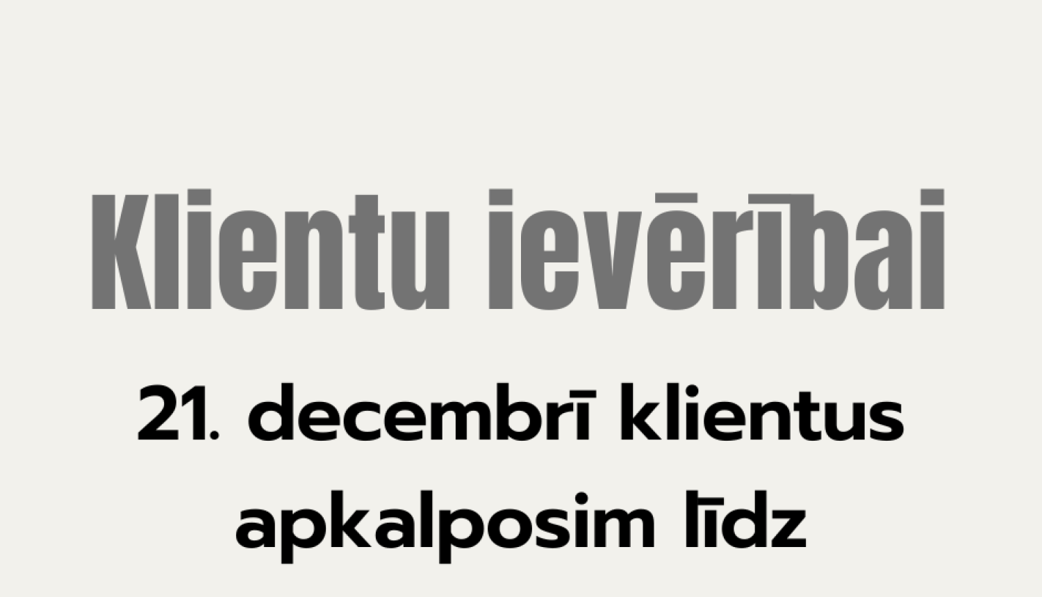paziņojums par darba laiku