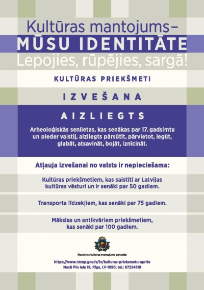 Kultūras priekšmetu izvešanas infografika