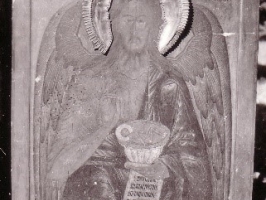 Ikona "Jānis Kristītājs Spārnotais" ar vainadziņu